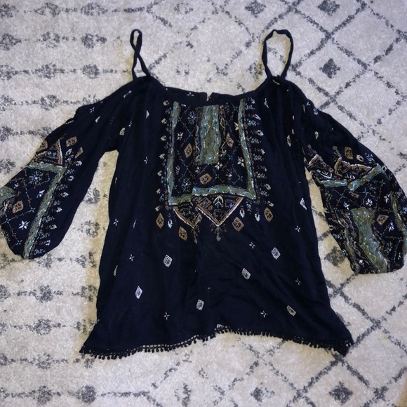 Bohemian Blue Urban Outfitters Ecote Top - Picture 2 of 2